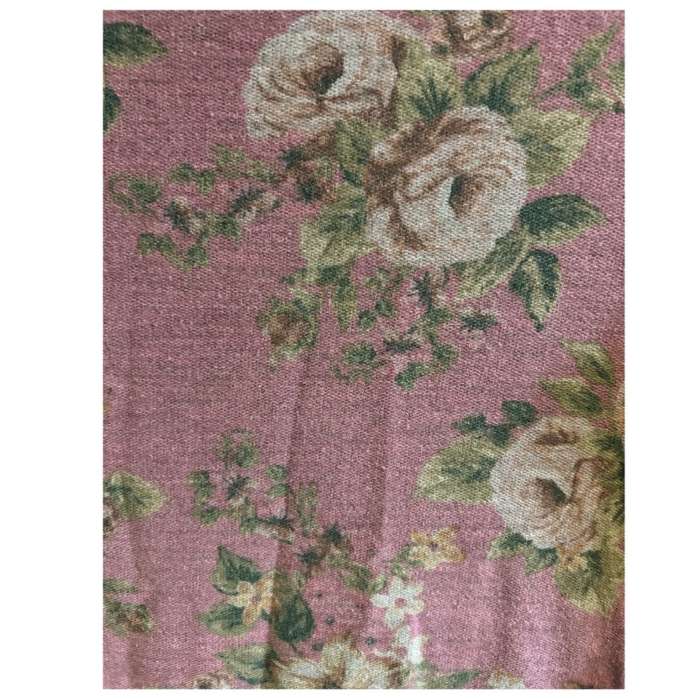 RIPE Floral Knit Soft Stretchy Tee Dusty Rose Sz S Rayon Blend Cottagecore Boho - Picture 3 of 16